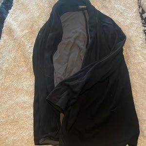 Black express cardigan with pockets hip length size large